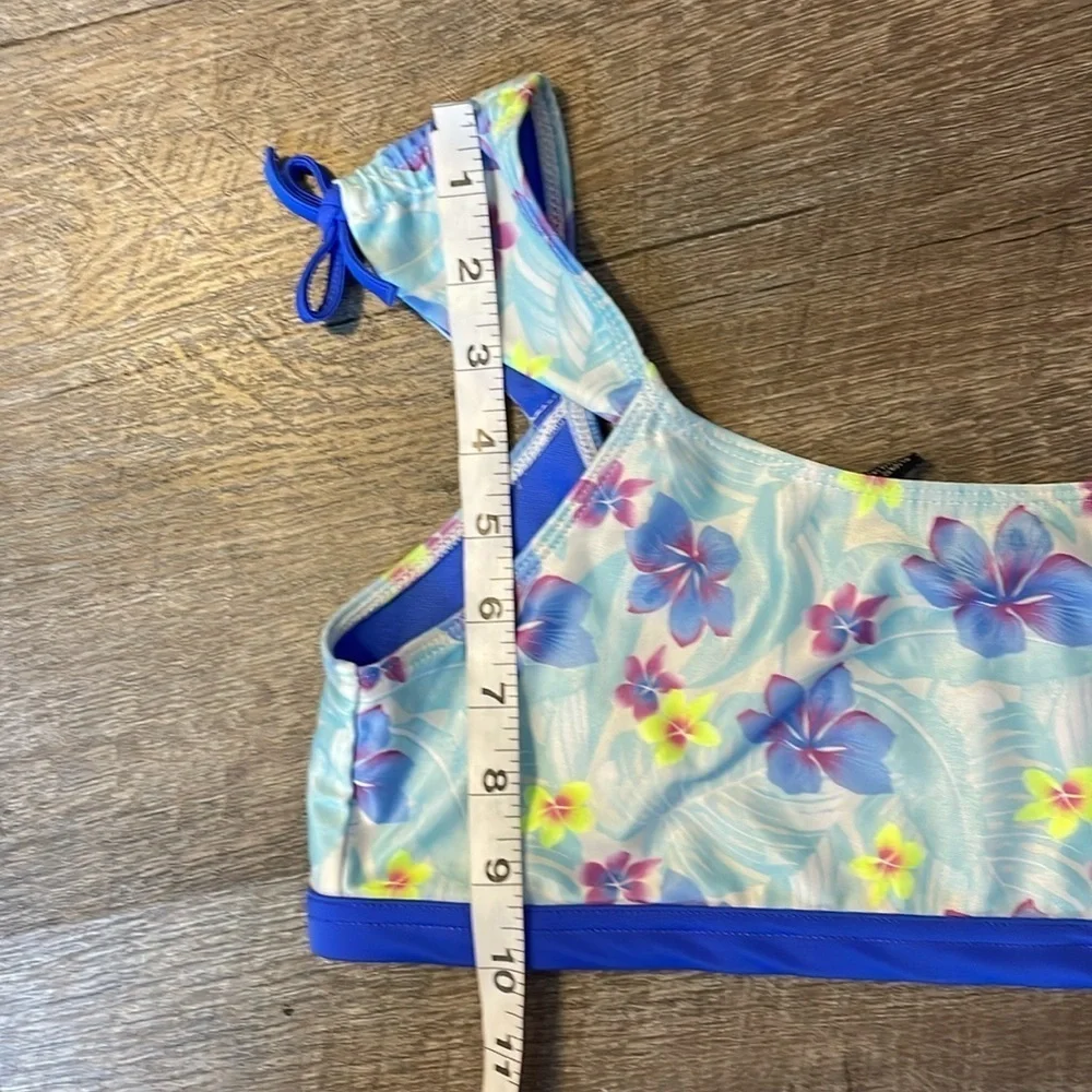 Hurley Cap Sleeve Wide Cinch Strap Floral Bikini Top size XL (13-15 years)